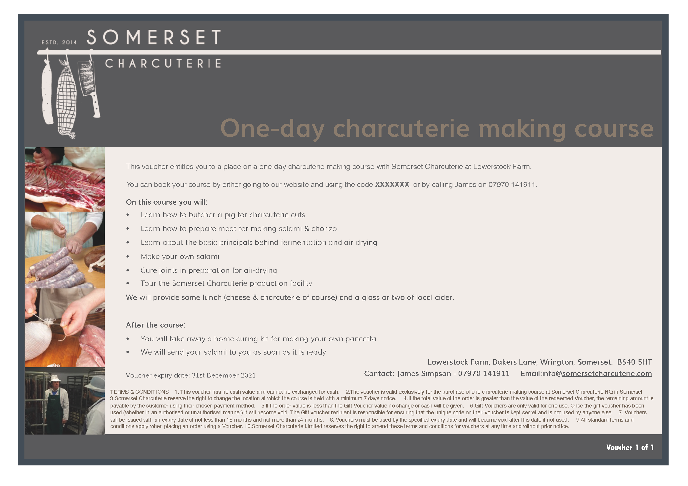 Charcuterie Making Course Voucher